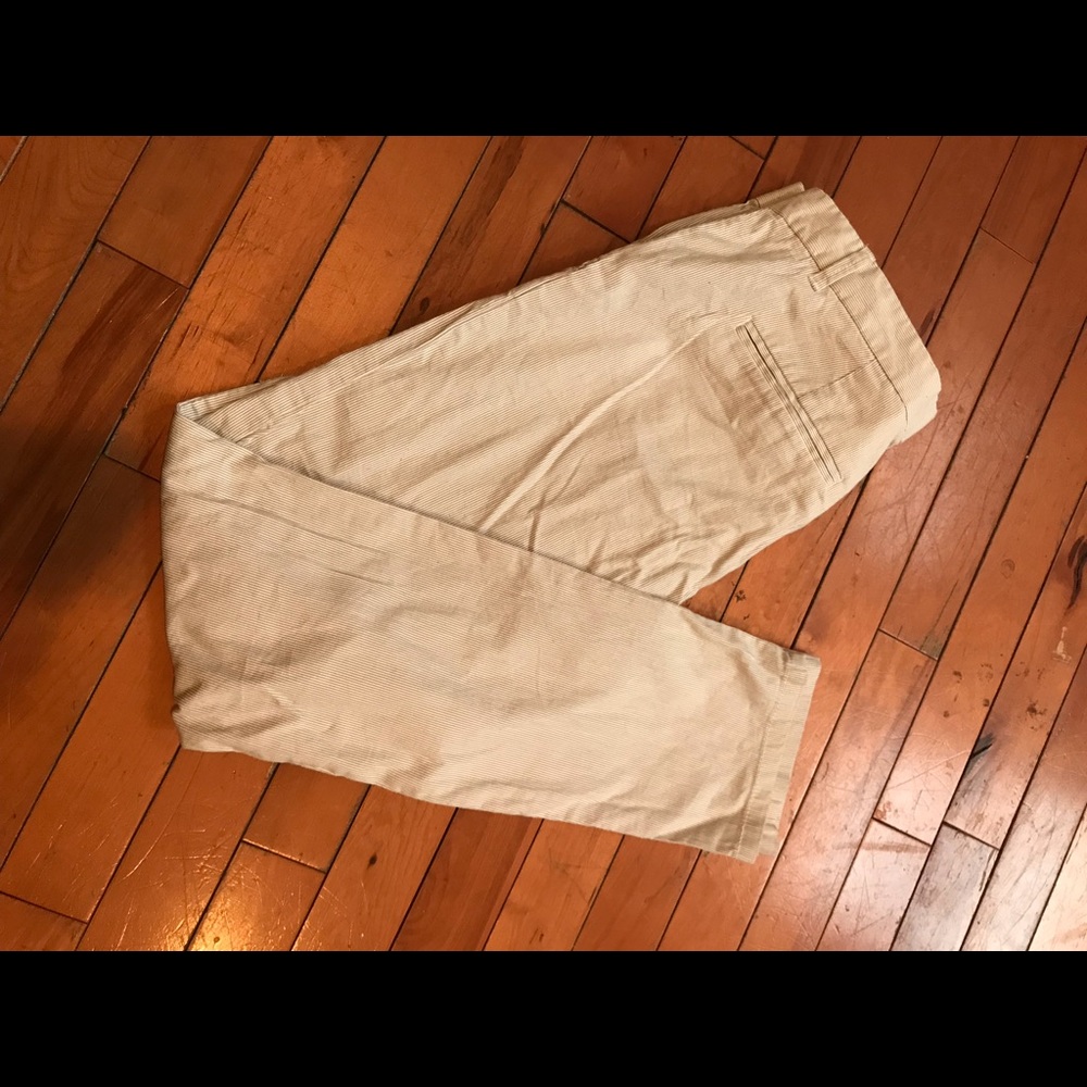 Gap new pinstripe khakis skinny crop size 02r grey